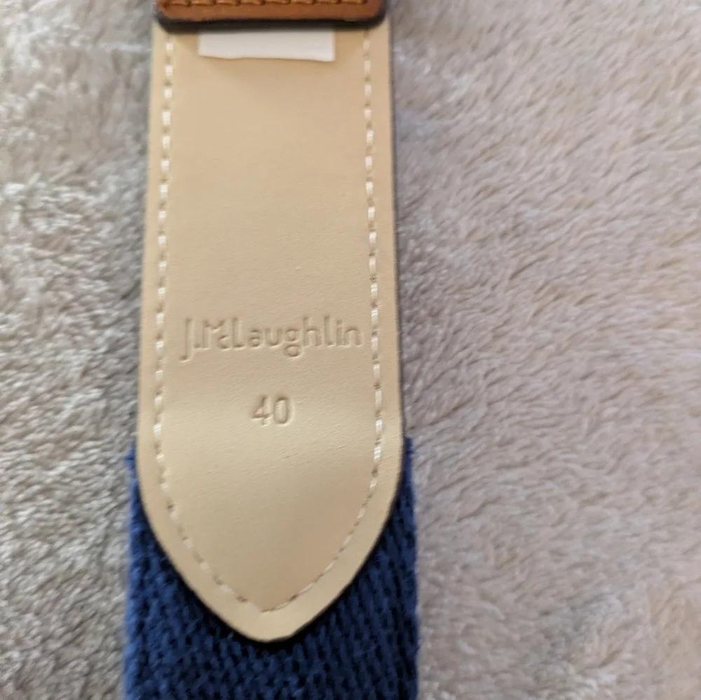 J McLaughlin Leather And Cotton Belt 40 Golf Themed